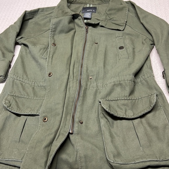 Matty M Linen-Blend Olive Green Utilitarian Jacket - Picture 5 of 8